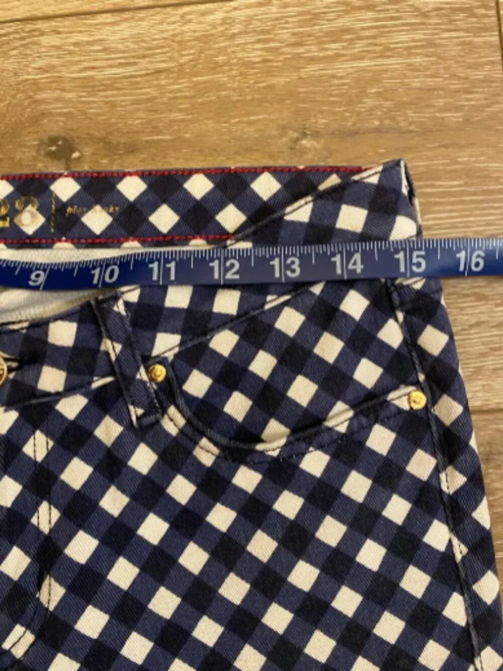 Kate Spade Gingham Broome Street Cropped Skinny Jeans